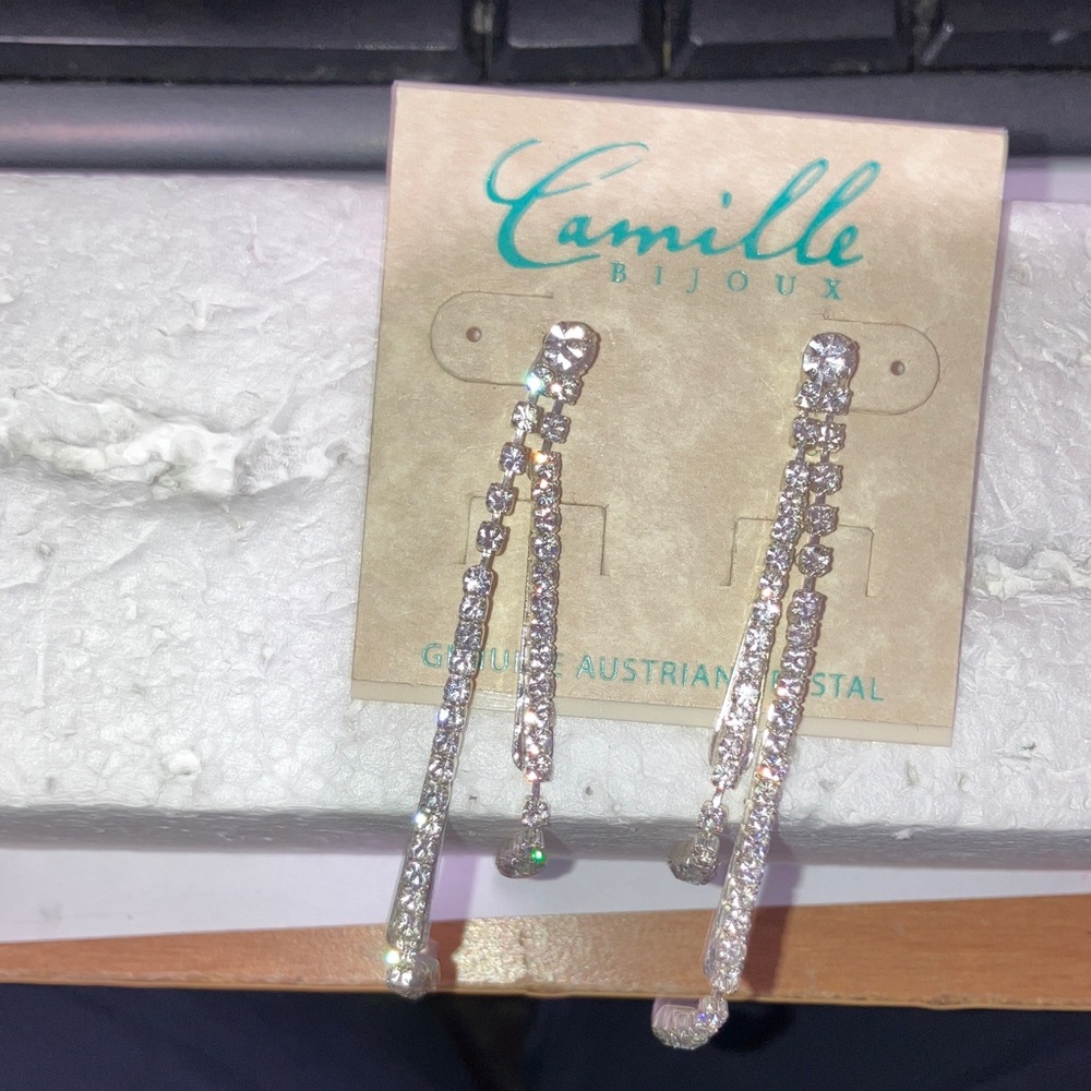 Camilla Silver Crystal Drop Earrings
